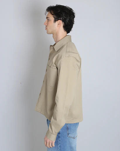 Camicia Giacca Cropped in Gabardine