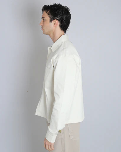 Camicia Giacca Cropped in Gabardine